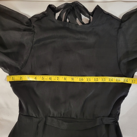 SHEIN Unity Mock-neckKnot Back Sheer Panel...Black Dress Sz Medium - Picture 9 of 11